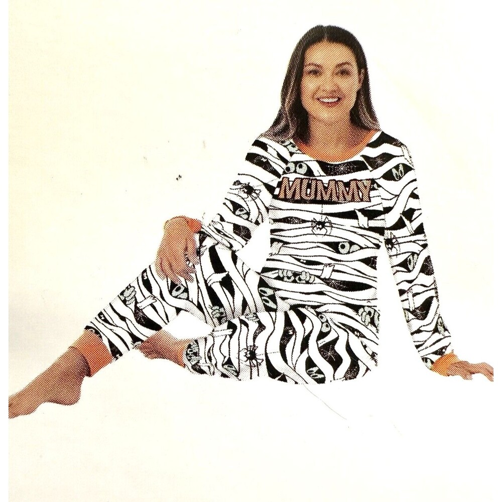 Way To Celebrate Womens Halloween Mummy Pajamas Set S SMALL 4-6 NEW